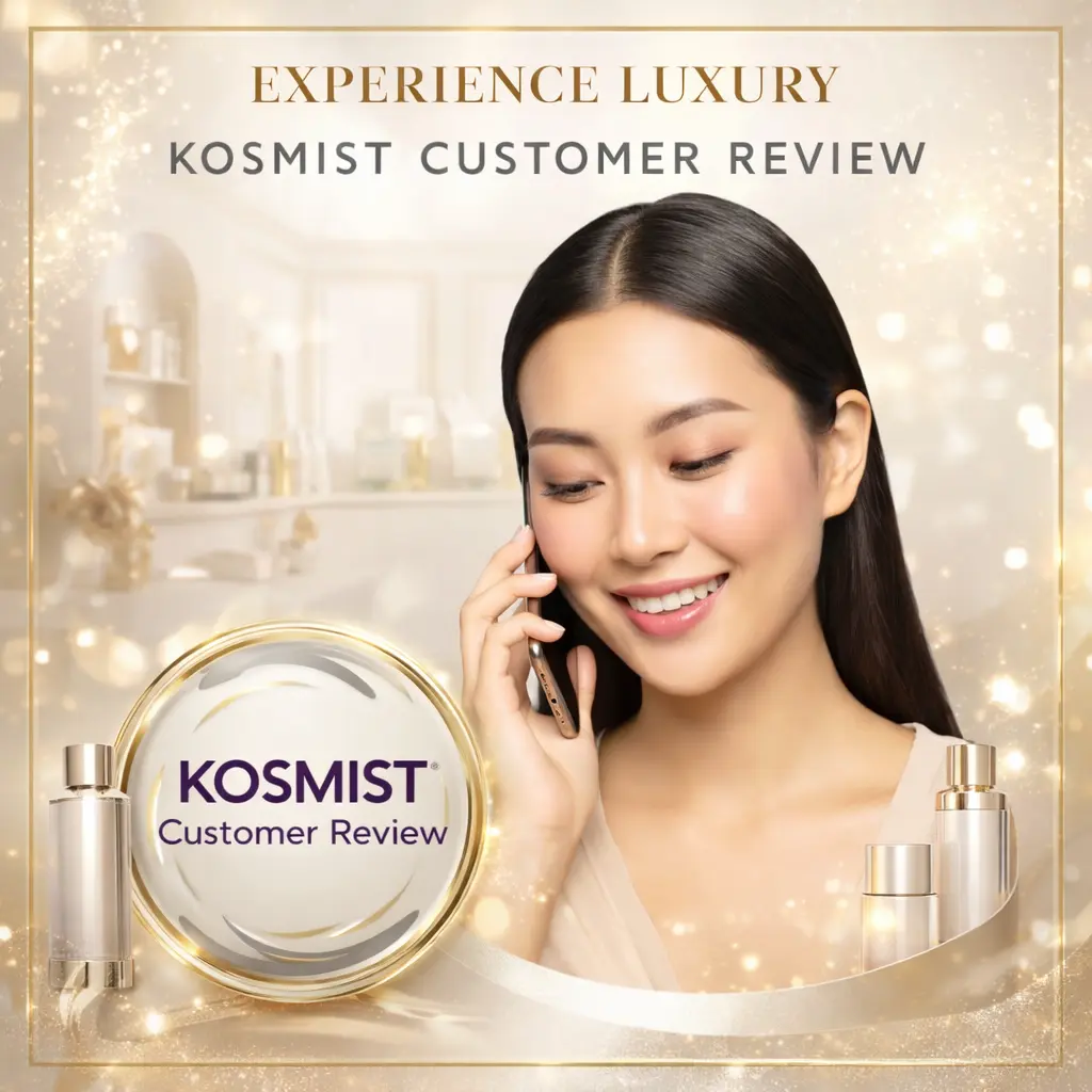 ภาพรีวิวลูกค้า KOSMIST Clean Beauty แสดงผลลัพธ์ผิวสุขภาพดีหลังการใช้งาน