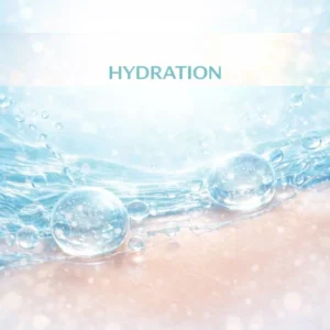 ภาพอธิบายกลไก hydration และการคงความชุ่มชื้นของผิวในผลิตภัณฑ์ดูแลผิว