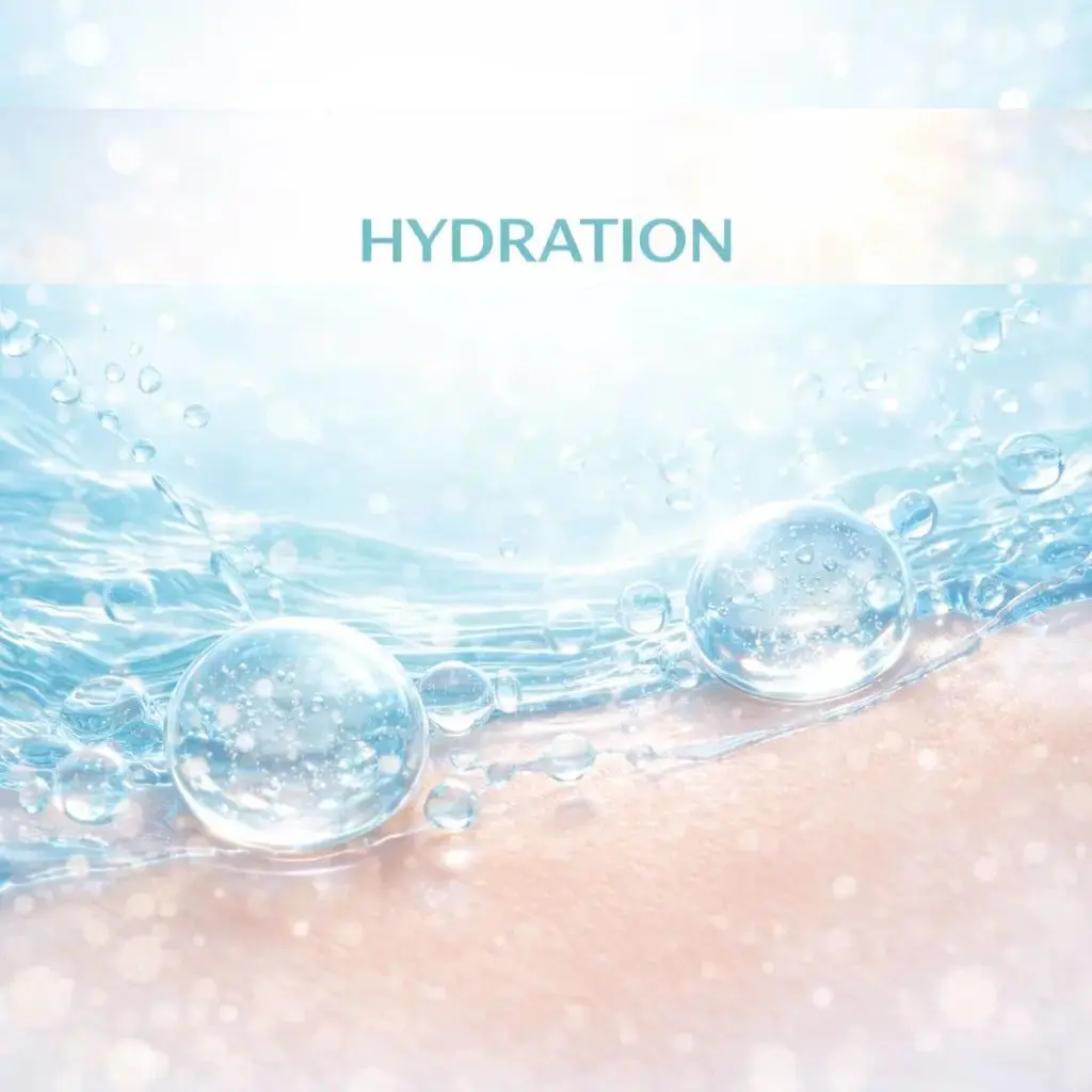 ภาพอธิบายกลไก hydration และการคงความชุ่มชื้นของผิวในผลิตภัณฑ์ดูแลผิว