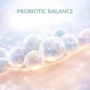 ภาพจำลองความสมดุลของจุลินทรีย์บนผิวหนัง เพื่ออธิบายแนวคิด probiotic balance ในผลิตภัณฑ์ดูแลผิว